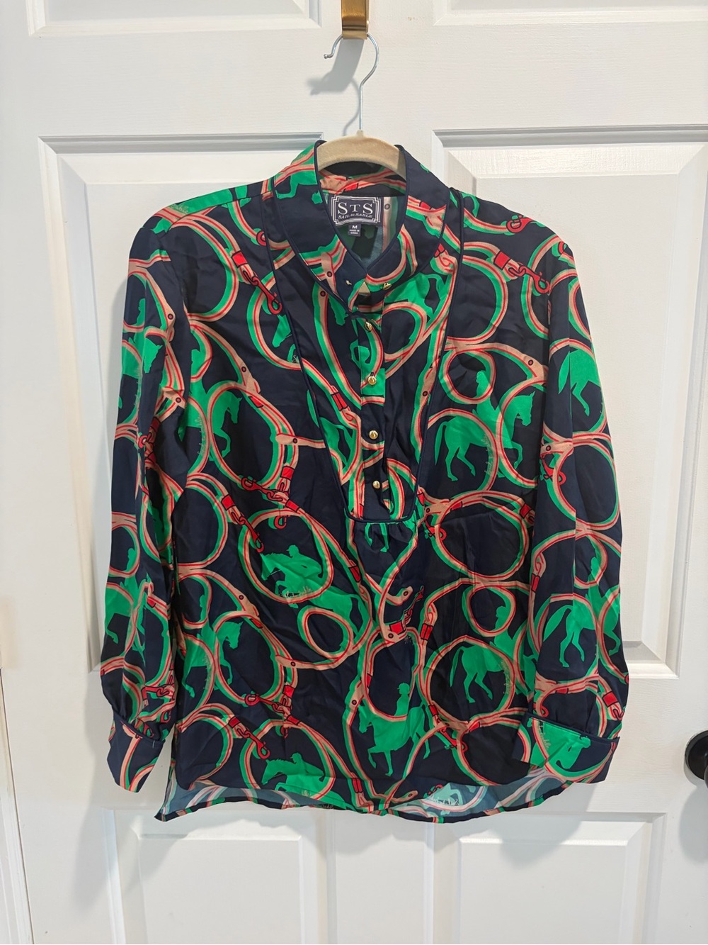 Sail to Sable Silk Button-Up blouse